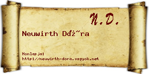 Neuwirth Dóra névjegykártya
